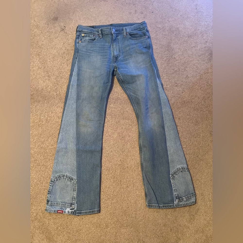 Custom denim flares